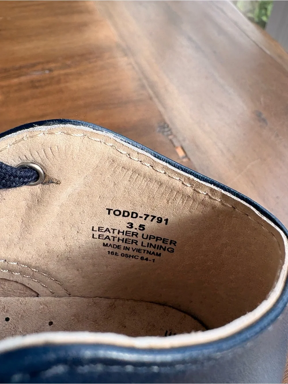 Footmates Todd Navy Leather Lace-Up Boots